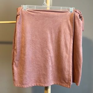 Charlotte Russe suede pink skirt